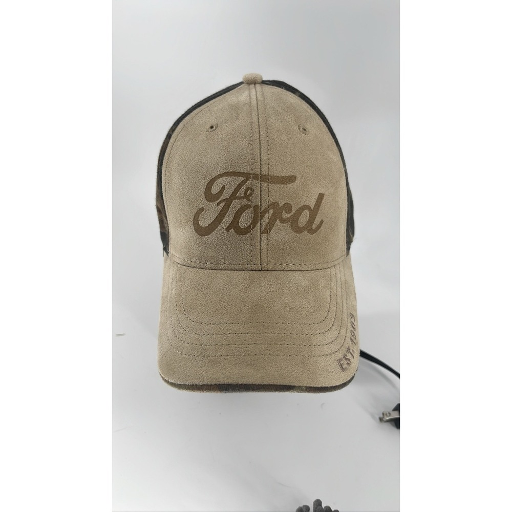Ford Est. 1903 Tan Suede Look Camo Mesh Adjustable Cap